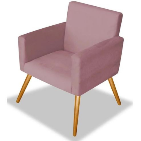 Poltrona Decorativa Nina Platinum Decor Rosê