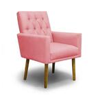 Poltrona Decorativa Nina Retro Suede Rosa - Meulardecor