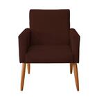 Poltrona Decorativa Nina Sala E Escritório Suede Marrom