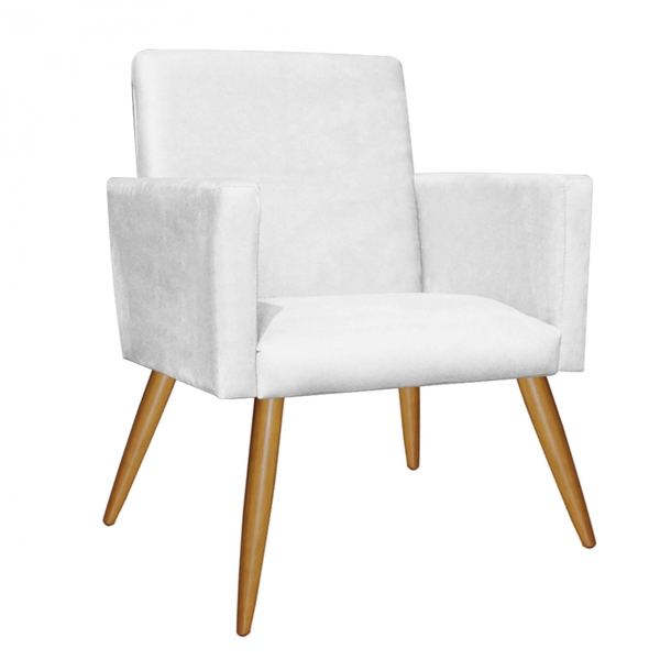 Poltrona Decorativa Nina Tecido Sintético Branco