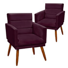 Poltrona Decorativa Nina Veludo De Madeira Speciale Home