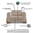 Poltrona Decorativa Nuvina Linho Rústico Areia - Loja Sheep