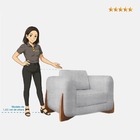 Poltrona Decorativa Nuvina Linho Rústico Areia - Loja Sheep