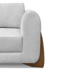 Poltrona Decorativa Nuvina Linho Rústico Grigio - Loja Sheep