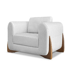 Poltrona Decorativa Nuvina Linho Rústico Grigio - Loja Sheep