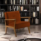 Poltrona Decorativa Ocre Em Veludo Dieter