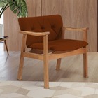 Poltrona Decorativa Ocre Em Veludo Sion