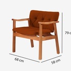 Poltrona Decorativa Ocre Em Veludo Sion