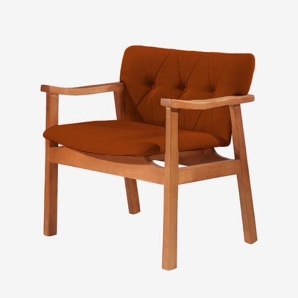 Poltrona Decorativa Ocre Em Veludo Sion