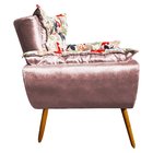 Poltrona Decorativa Odisseia Composê Acetinado Animale Rosê c