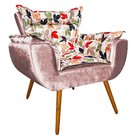 Poltrona Decorativa Odisseia Composê Acetinado Animale Rosê c