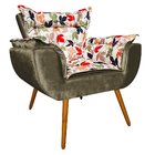 Poltrona Decorativa Odisseia Composê Acetinado Marrom com Est