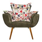 Poltrona Decorativa Odisseia Composê Acetinado Marrom com Est