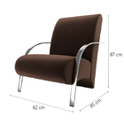 Poltrona Decorativa Olinda Para Sala Recepção Com Braços Alum