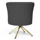 Poltrona Decorativa Olivia Base Eiffel Giratória D'ouro C-416