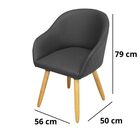 Poltrona Decorativa Olivia Pé Palito Corino Preto Bordado