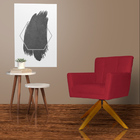 Poltrona Decorativa Onix Pés Giratório De Madeira Suede Verme