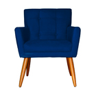 Poltrona Decorativa Onix Suede Azul Marinho - Ds Estofados