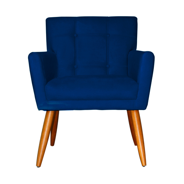 Poltrona Decorativa Onix Suede Azul Marinho - Ds Estofados