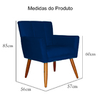 Poltrona Decorativa Onix Suede Cores - Ds Estofados - Azul Ma
