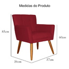 Poltrona Decorativa Onix Suede Cores - Ds Estofados - Vermelho
