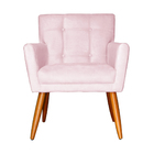 Poltrona Decorativa Onix Suede Rosa Bebê - Ds Estofados