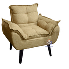 Poltrona Decorativa Opala  Palha Linho Smf Decor