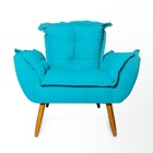 Poltrona Decorativa Opala Azul Turquesa Para Sala De Estar Qu