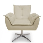 Poltrona Decorativa Opala Base Giratória  Cromada Alumínio  B