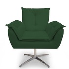 Poltrona Decorativa Opala Base Giratória  Cromada Alumínio  V