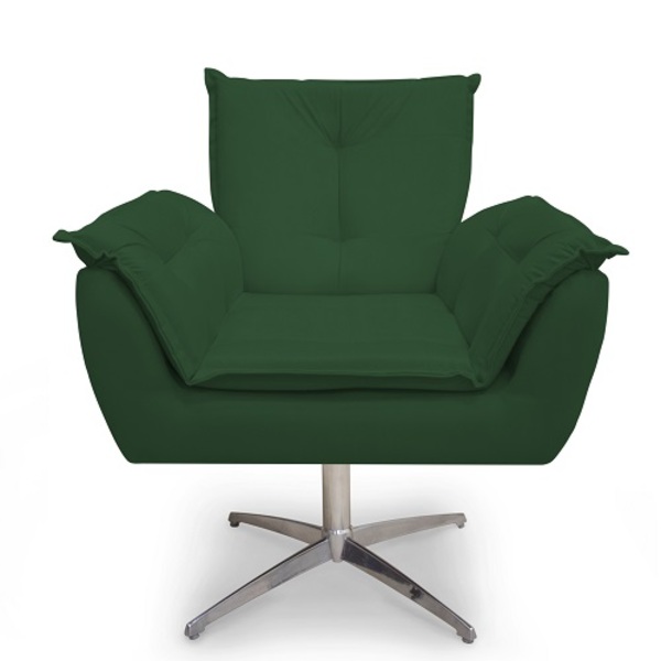 Poltrona Decorativa Opala Base Giratória  Cromada Alumínio  V
