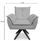 Poltrona Decorativa Opala Base Giratória Suede Bege - Meulard