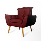 Poltrona Decorativa Opala Bordo Para Sala De Estar Quarto Esc