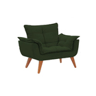 Poltrona Decorativa Opala Com Pés Palito Suede Verde