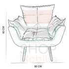 Poltrona Decorativa Opala Deluxe Suede Marrom