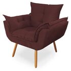 Poltrona Decorativa Opala Deluxe Suede Marsala