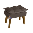 Poltrona Decorativa Opala E Puff  Marrom Smf Decor