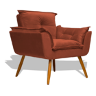 Poltrona Decorativa Opala Luxo Veludo Cobre - Mercoi