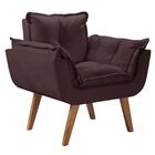 Poltrona Decorativa Opala Marrom Para Sala De Estar Quarto Es
