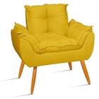 Poltrona Decorativa Opala Para Escritório Suede Amarelo - Wd