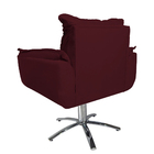 Poltrona Decorativa Opala Pés Giratório De Metal Suede Bordo