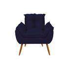 Poltrona Decorativa Opala Pés Palito - Sala, Recepção Azul-ma