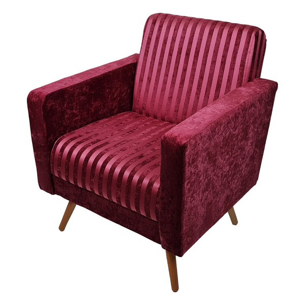 Poltrona Decorativa Opala Plus Pé Palito Rosa Rosa