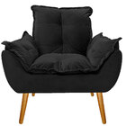 Poltrona Decorativa Opala Premium Suede Preto
