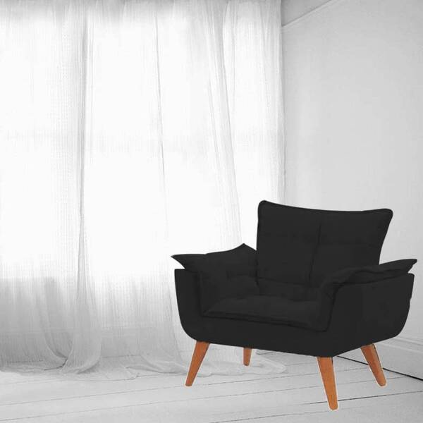 Poltrona Decorativa Opala Preto Bnn Decor