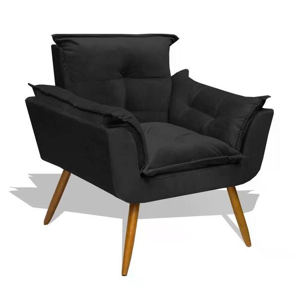 Poltrona Decorativa Opala - Preto Preto