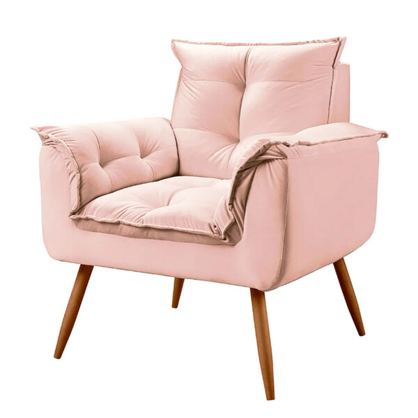 Poltrona Decorativa Opala Revestimento Em Veludo Star Confort