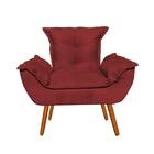 Poltrona Decorativa Opala Sala De Estar Suede Vinho