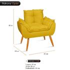 Poltrona Decorativa Opala Suede Amarelo - Wd Decor