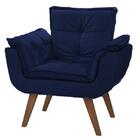 Poltrona Decorativa Opala Suede Azul